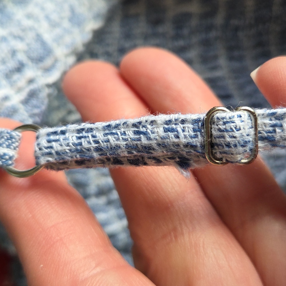 Guess Blue Striped Chambray Jumpsuit with Wide-Leg Design - Picture 16 of 17